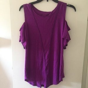 New Free People purple cut out shoulder top Size S
